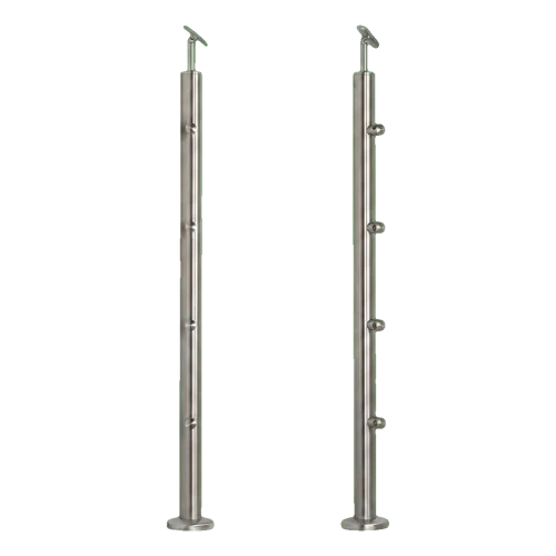 PSG Balustradový stĺpik stredný priechodný fi 42,4 mm AISI 304 – 4 držiaky, satén 001-204 (1)