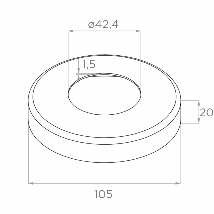 PSG Balustradový stĺpik stredný priechodný fi 42,4 mm AISI 304 – 4 držiaky, satén 001-204 (5)