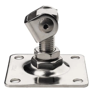 PSG regulovateľný brankový záves M20 so štítkom 100×100 mm – nehrdzavejúca oceľ AISI 304