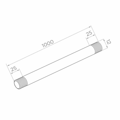 Ťahák na sklenú striešku M12x1000 mm – nerezová oceľ AISI 304, satén, závit pravý/ľavý 001-227 (2)