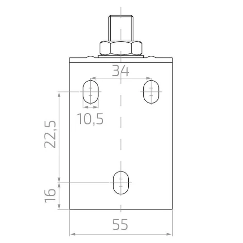 PSG horné vedenie nastaviteľné pre posuvnú bránu s valčekmi 160 mm 001-261 (2)