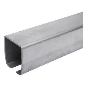 PSG jazdná koľaj na posuvnú bránu 100×90×5 mm čierna – oceľový ceovník 6 m