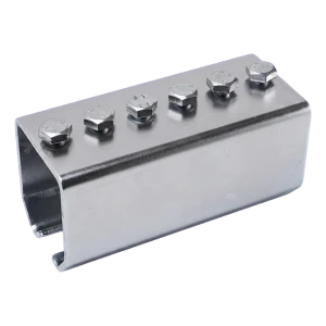 PSG spojka koľajnice posuvnej brány závesnej 59×62 mm pozinkovaná